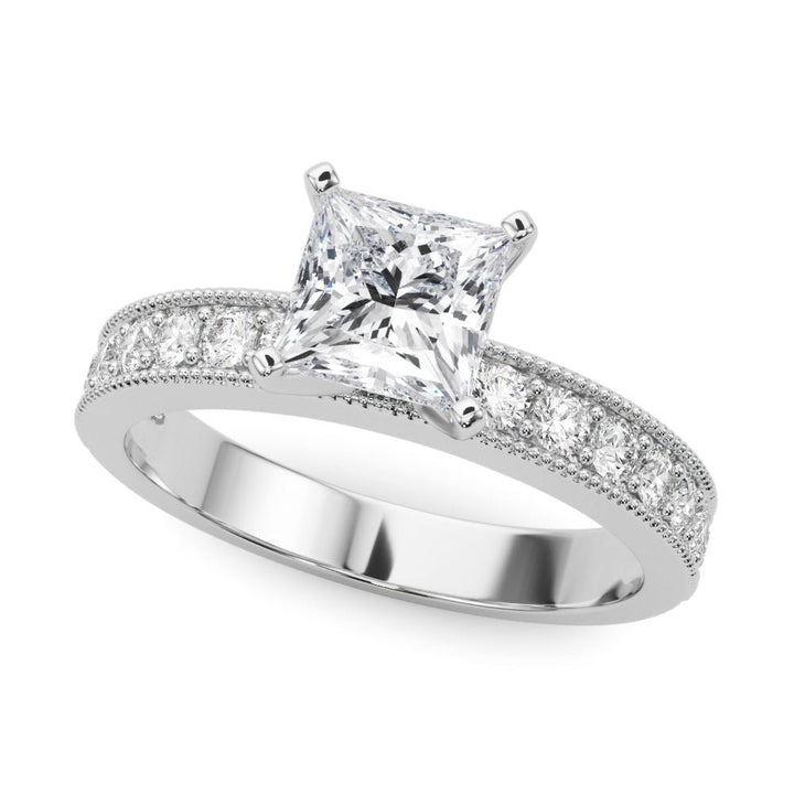 1.00CT 14K Princess Cut Diamond Accented With Additional Diamonds - Luxury Rings - Design Jewellers Edmonton