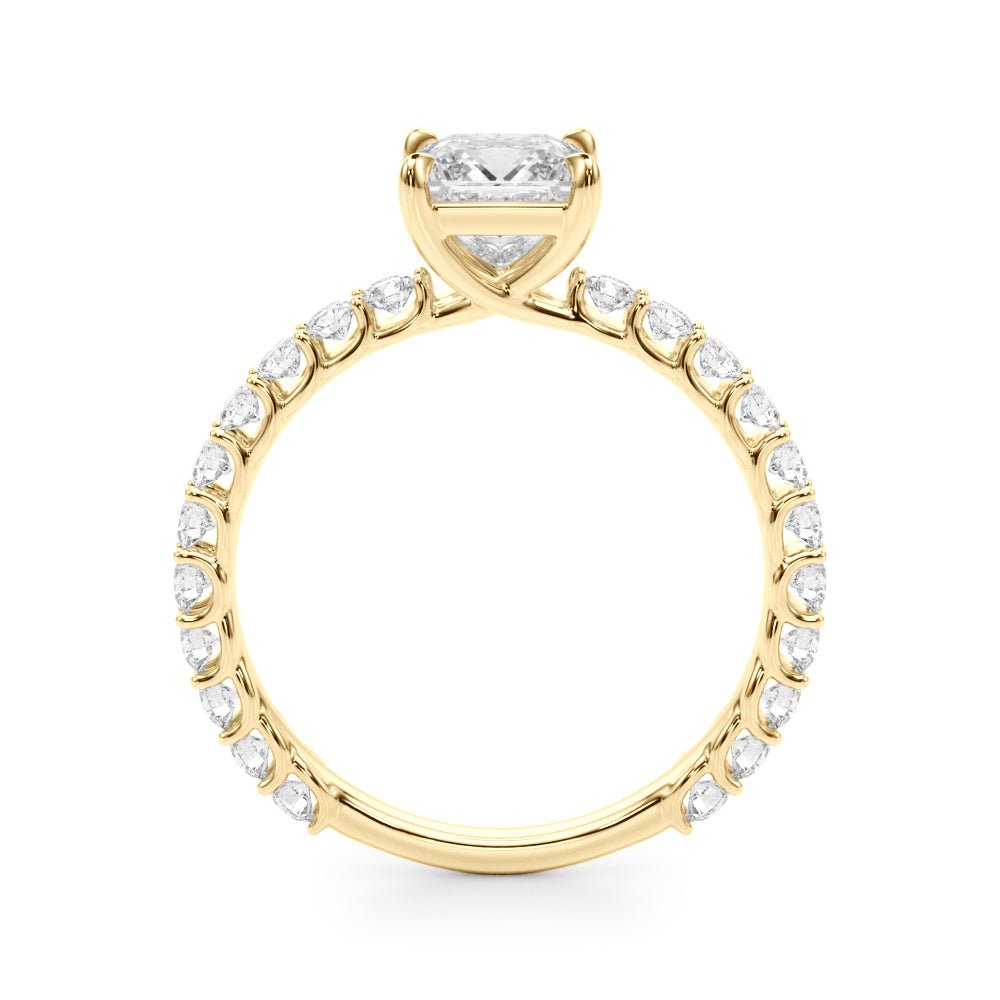1.00CT 14K Princess Cut Diamond Ring Accented With Round Brilliant Cut Diamonds - Luxury Rings - Design Jewellers Edmonton