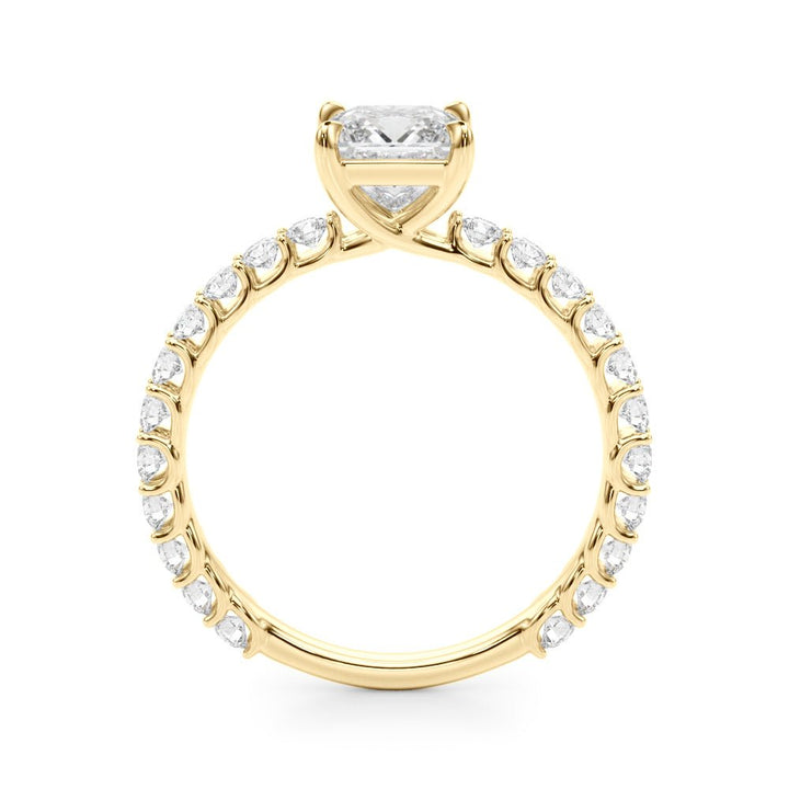 1.00CT 14K Princess Cut Diamond Ring Accented With Round Brilliant Cut Diamonds - Luxury Rings - Design Jewellers Edmonton