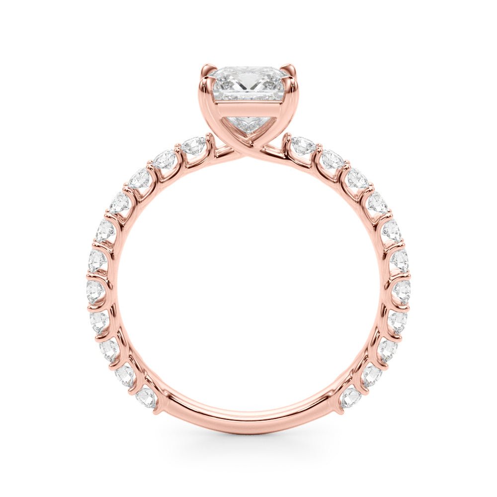 1.00CT 14K Princess Cut Diamond Ring Accented With Round Brilliant Cut Diamonds - Luxury Rings - Design Jewellers Edmonton