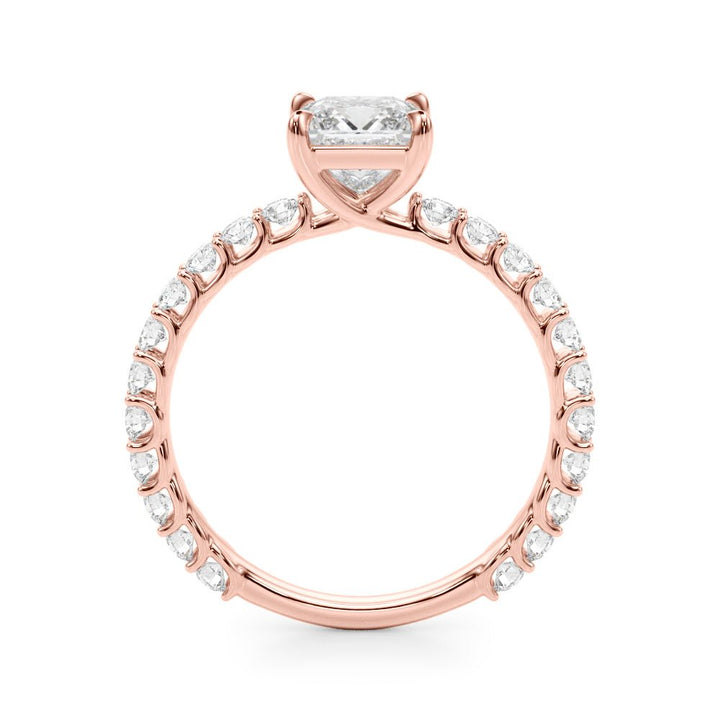 1.00CT 14K Princess Cut Diamond Ring Accented With Round Brilliant Cut Diamonds - Luxury Rings - Design Jewellers Edmonton
