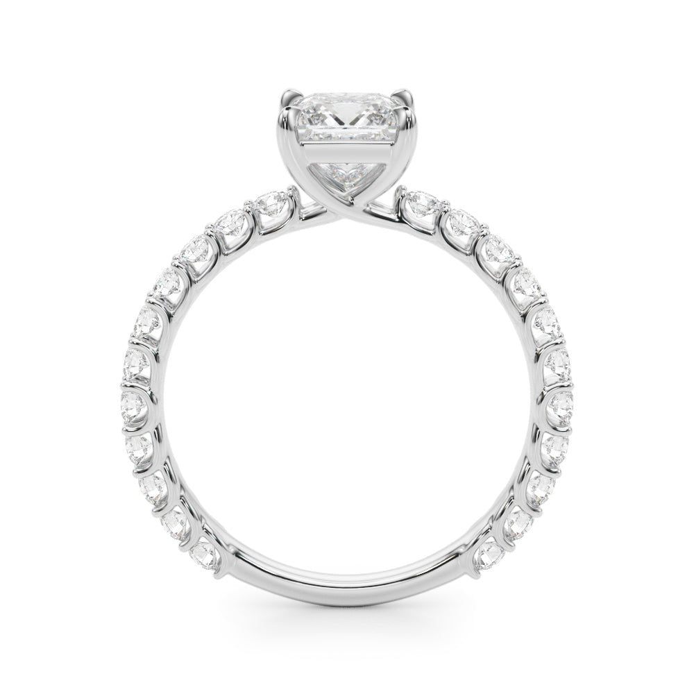 1.00CT 14K Princess Cut Diamond Ring Accented With Round Brilliant Cut Diamonds - Luxury Rings - Design Jewellers Edmonton