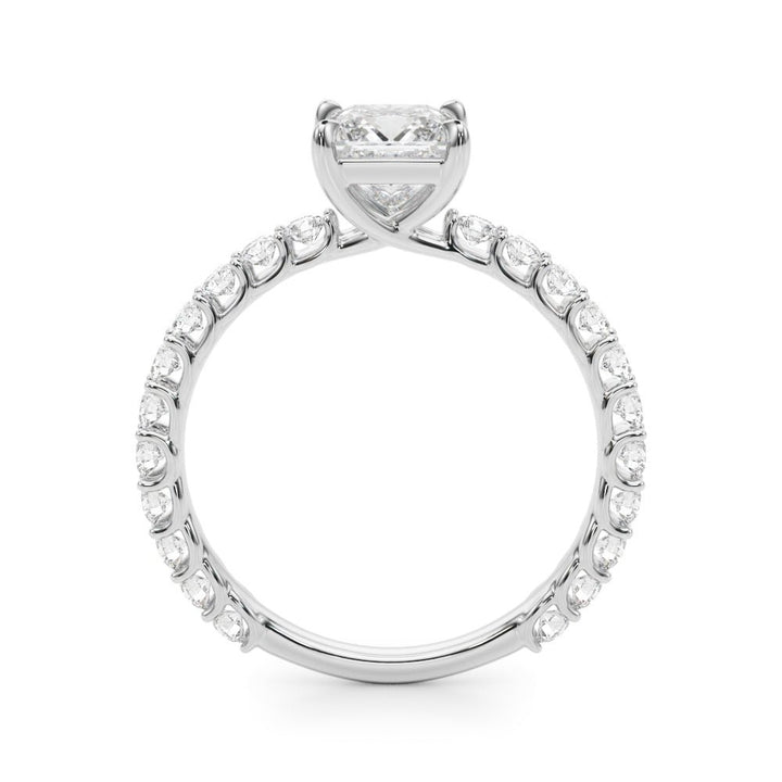 1.00CT 14K Princess Cut Diamond Ring Accented With Round Brilliant Cut Diamonds - Luxury Rings - Design Jewellers Edmonton