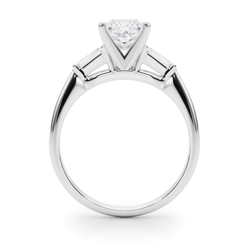 1.00CT 14K Princess Cut Diamond Ring Accented With Tapered Baguette Cut Diamonds - Luxury Rings - Design Jewellers Edmonton