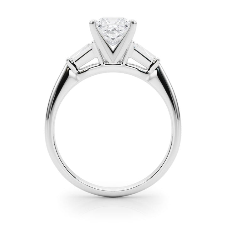 1.00CT 14K Princess Cut Diamond Ring Accented With Tapered Baguette Cut Diamonds - Luxury Rings - Design Jewellers Edmonton