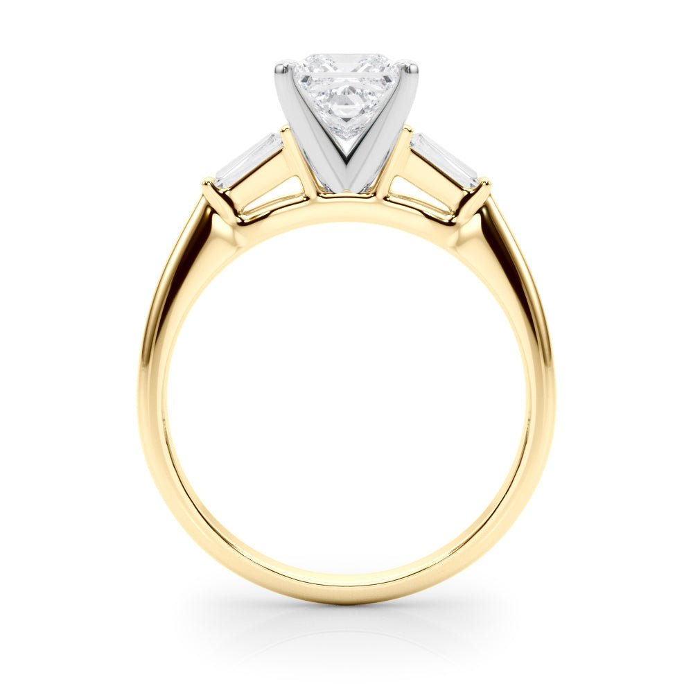 1.00CT 14K Princess Cut Diamond Ring Accented With Tapered Baguette Cut Diamonds - Luxury Rings - Design Jewellers Edmonton