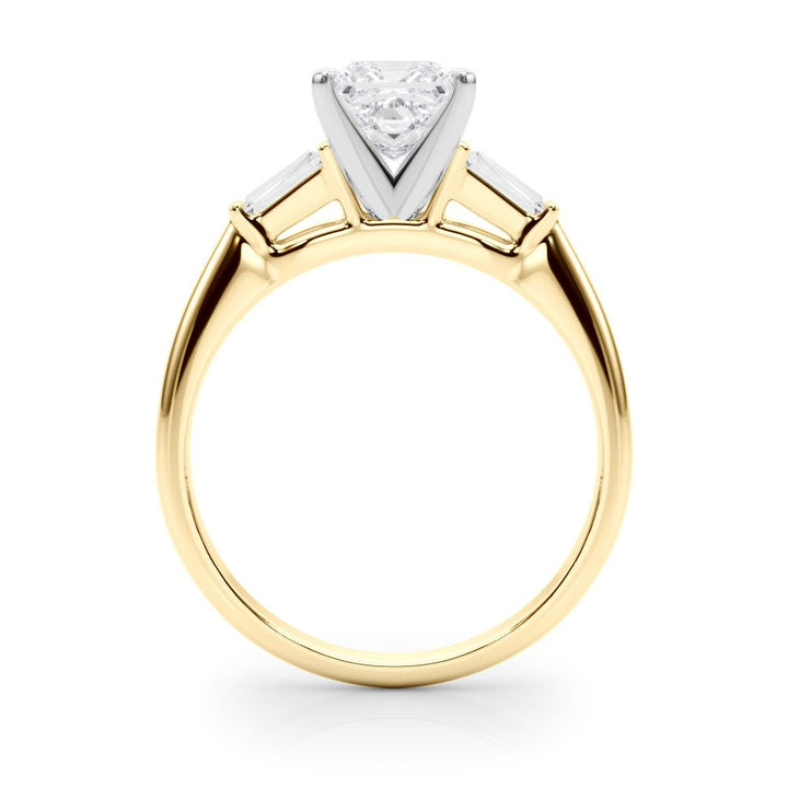 1.00CT 14K Princess Cut Diamond Ring Accented With Tapered Baguette Cut Diamonds - Luxury Rings - Design Jewellers Edmonton