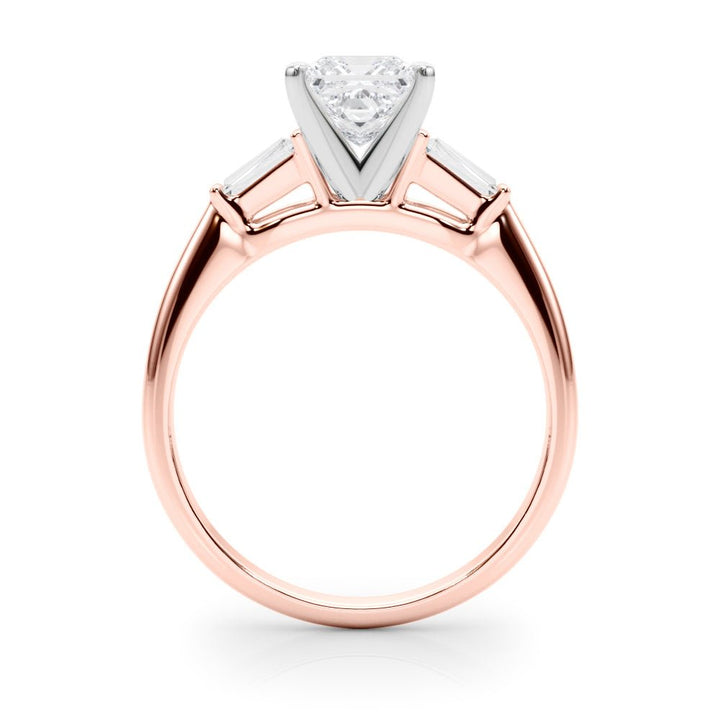 1.00CT 14K Princess Cut Diamond Ring Accented With Tapered Baguette Cut Diamonds - Luxury Rings - Design Jewellers Edmonton