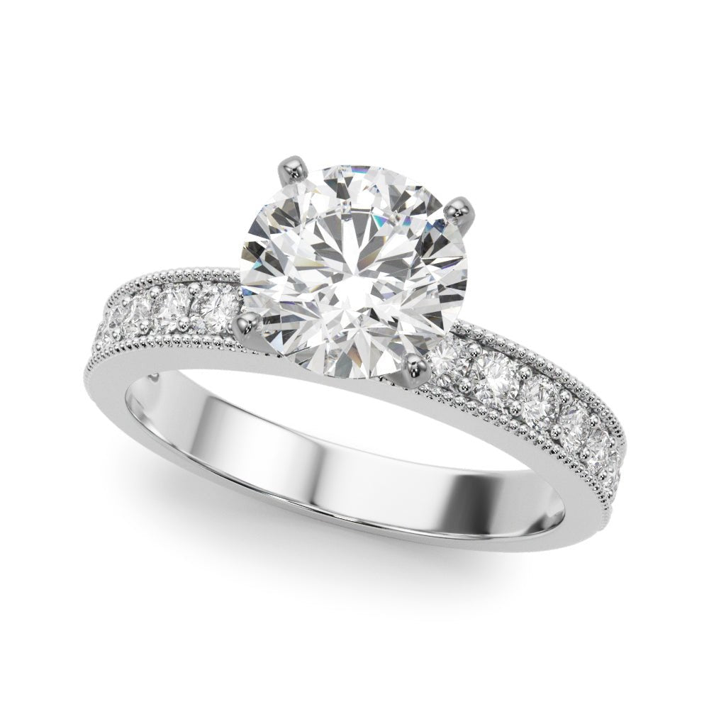 1.00CT 14K  Round Brilliant Cut Diamond Accented With Additional Diamonds