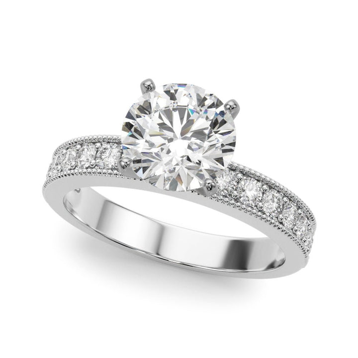 1.00CT 14K Round Brilliant Cut Diamond Accented With Additional Diamonds - Luxury Rings - Design Jewellers Edmonton