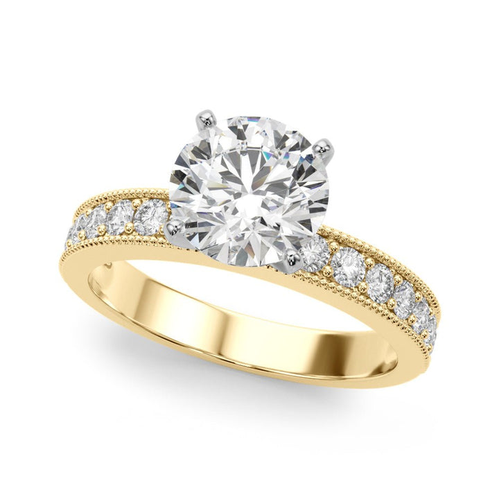 1.00CT 14K Round Brilliant Cut Diamond Accented With Additional Diamonds - Luxury Rings - Design Jewellers Edmonton