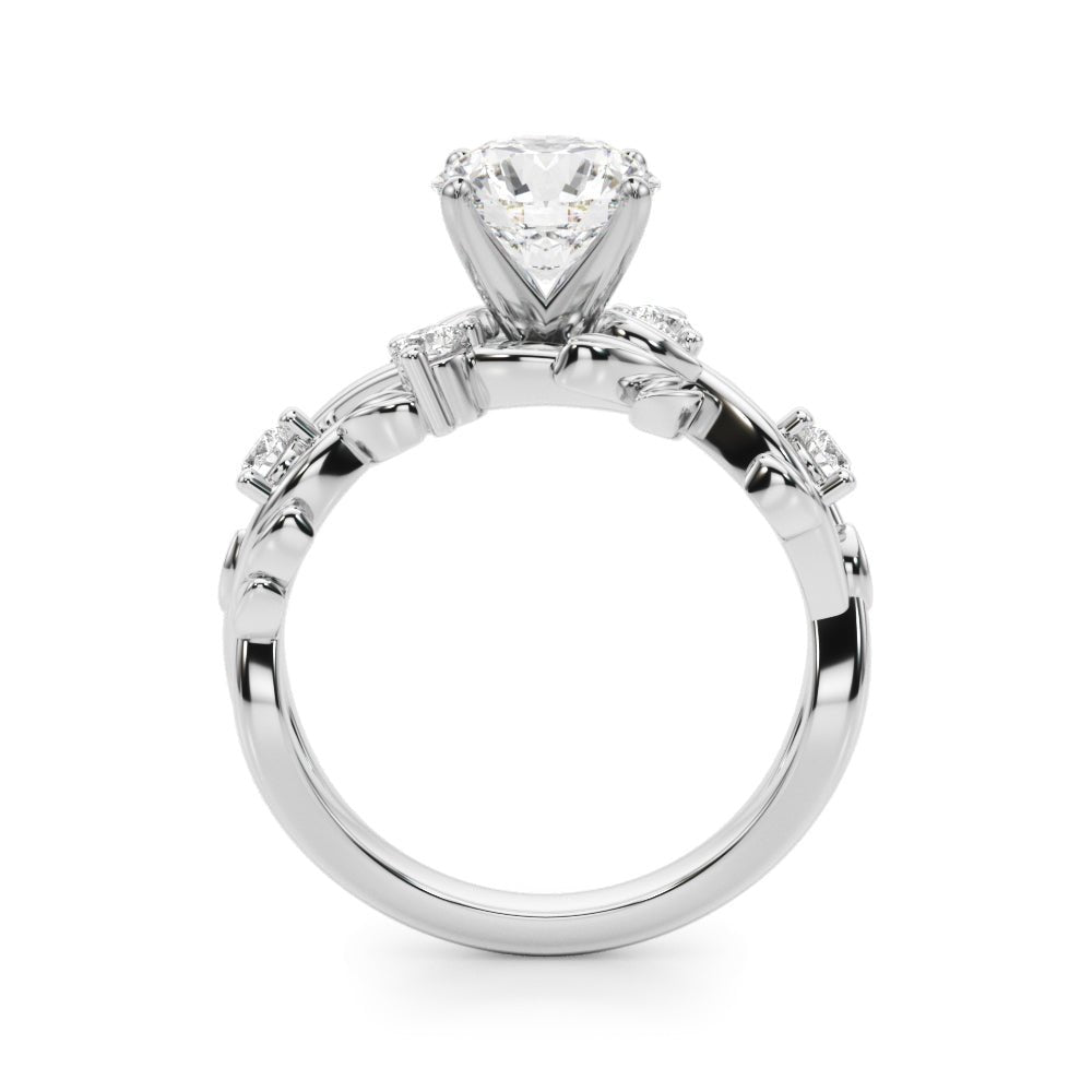 1.00CT 14K Round Brilliant Cut Diamond Ring With a Leaf Vine Design - Engagement rings - Design Jewellers Edmonton