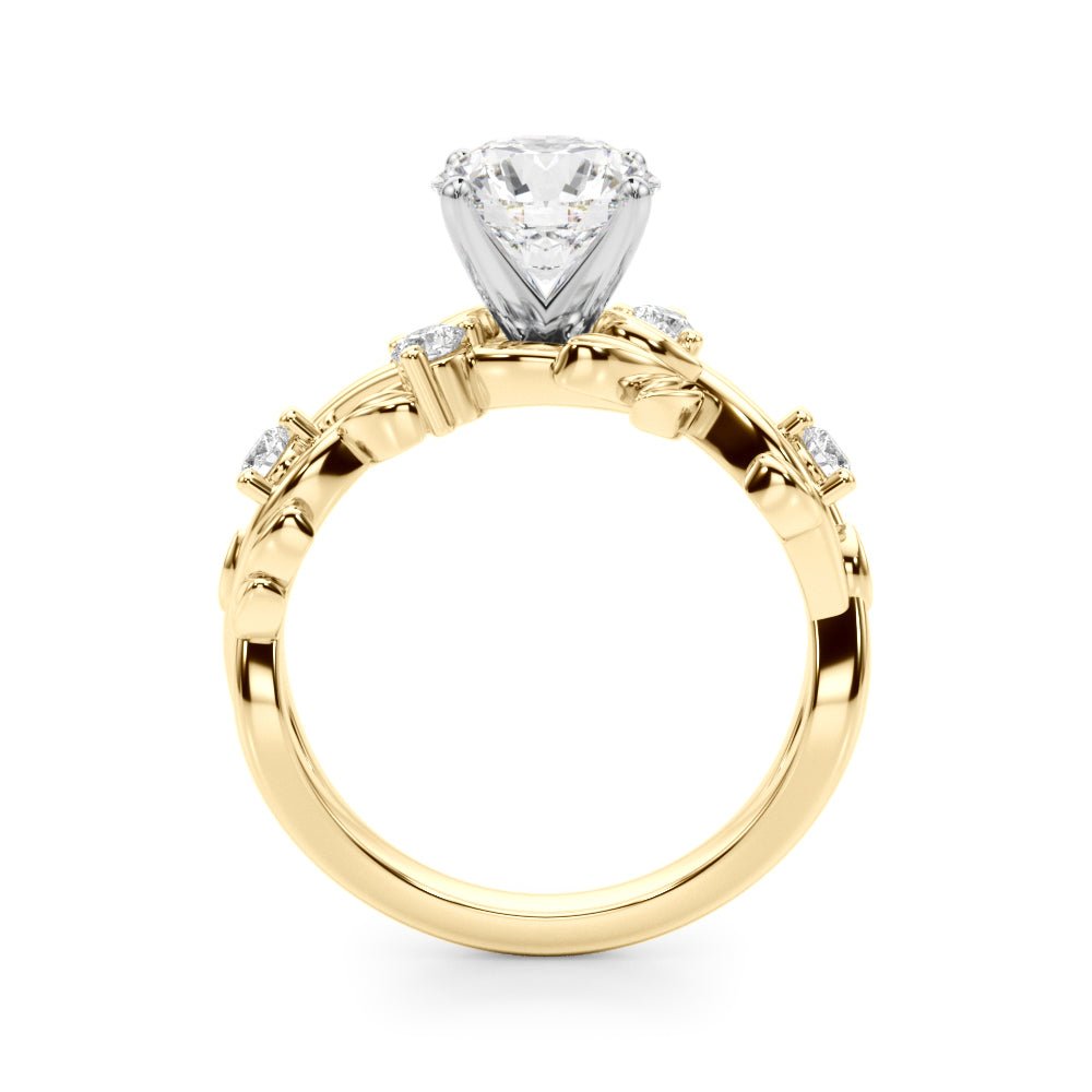 1.00CT 14K Round Brilliant Cut Diamond Ring With a Leaf Vine Design - Engagement rings - Design Jewellers Edmonton