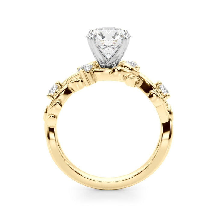 1.00CT 14K Round Brilliant Cut Diamond Ring With a Leaf Vine Design - Engagement rings - Design Jewellers Edmonton