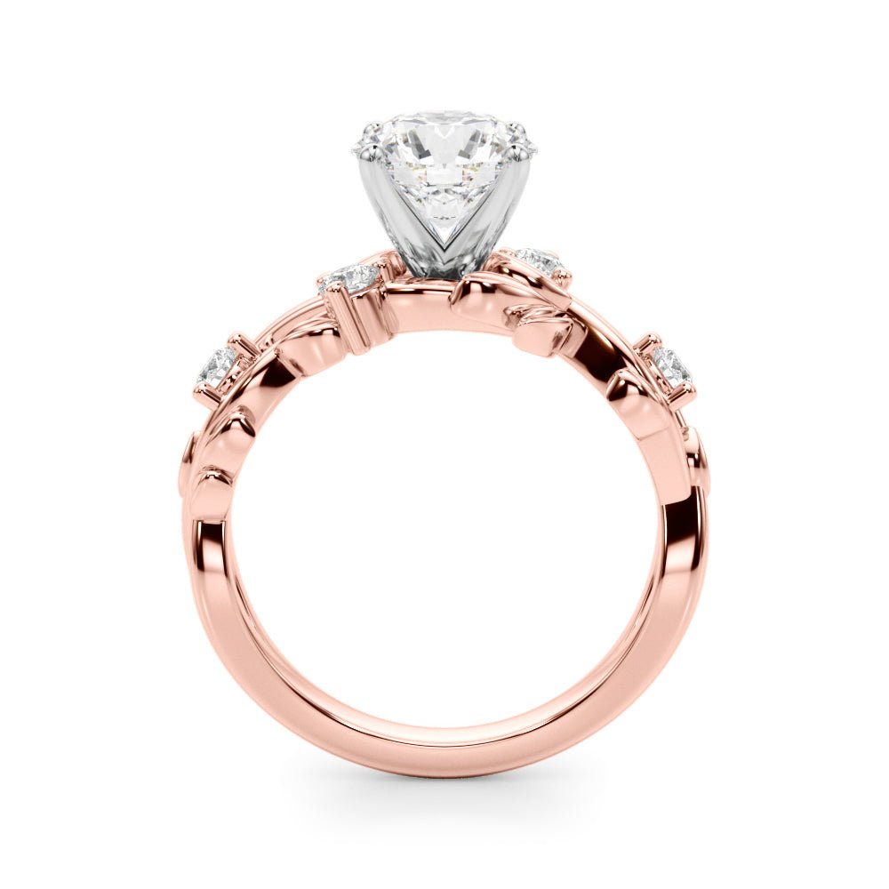 1.00CT 14K Round Brilliant Cut Diamond Ring With a Leaf Vine Design - Engagement rings - Design Jewellers Edmonton