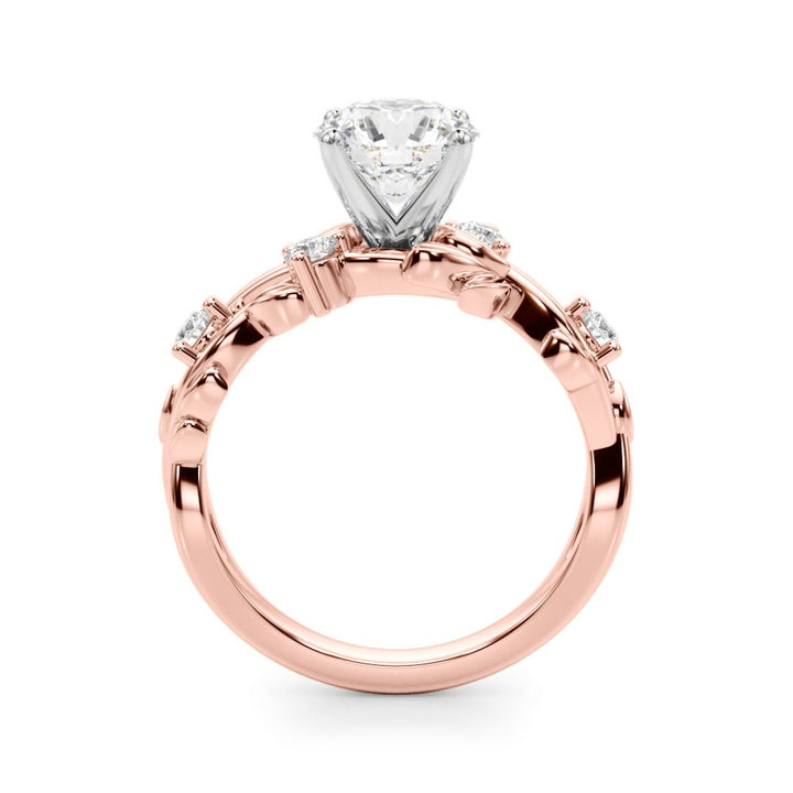 1.00CT 14K Round Brilliant Cut Diamond Ring With a Leaf Vine Design - Engagement rings - Design Jewellers Edmonton