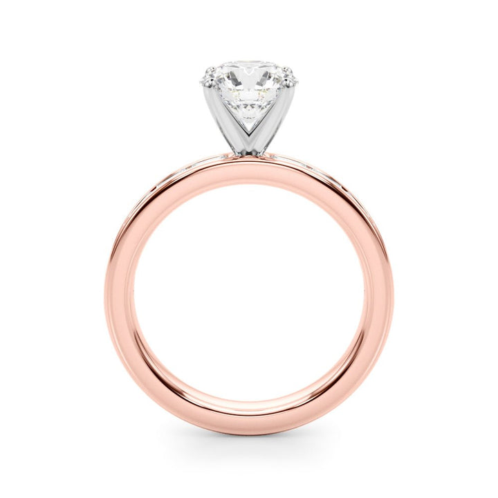 1.00CT 14K Round Brilliant Cut Diamond With Channel Set Baguette Diamonds - Engagement rings - Design Jewellers Edmonton