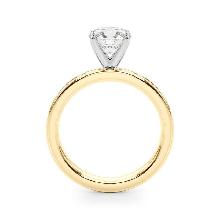 1.00CT 14K Round Brilliant Cut Diamond With Channel Set Baguette Diamonds - Engagement rings - Design Jewellers Edmonton