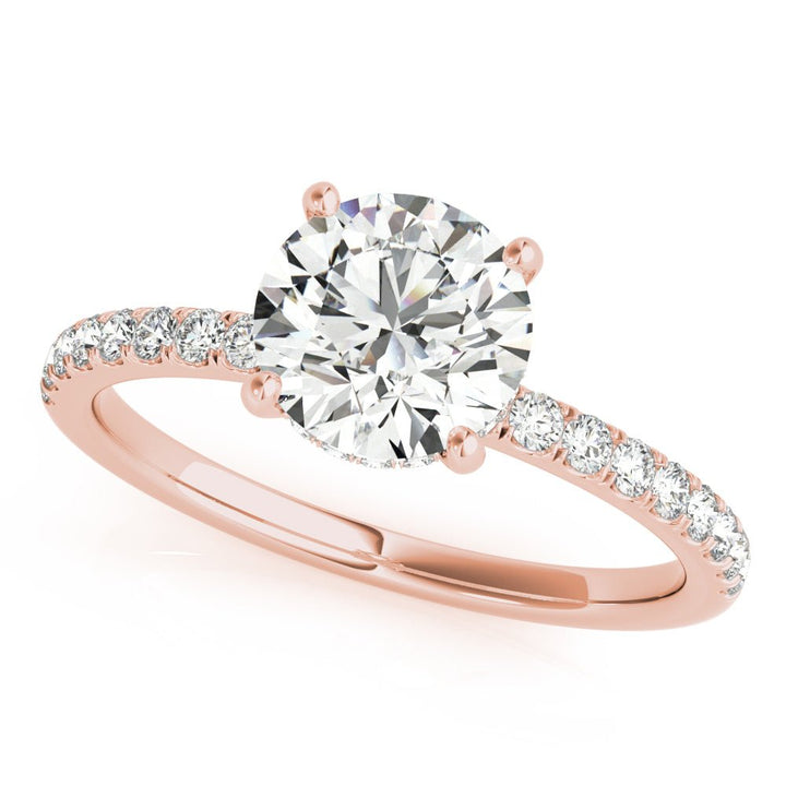 1.00CT 14K Round Brilliant Cut Diamond With Side Diamonds - Engagement rings - Design Jewellers Edmonton