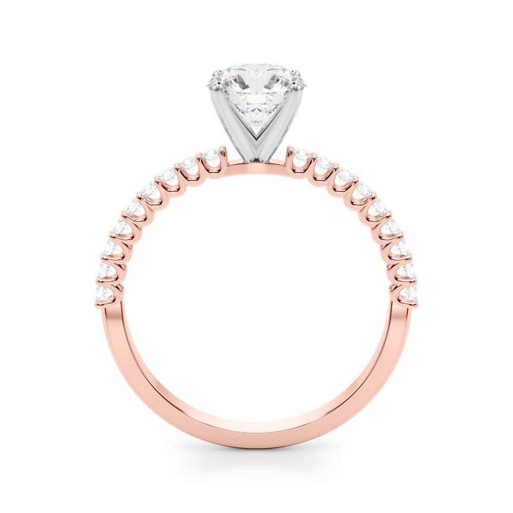 1.00CT 14K Round Brilliant Cut Diamond With Side Diamonds - Engagement rings - Design Jewellers Edmonton