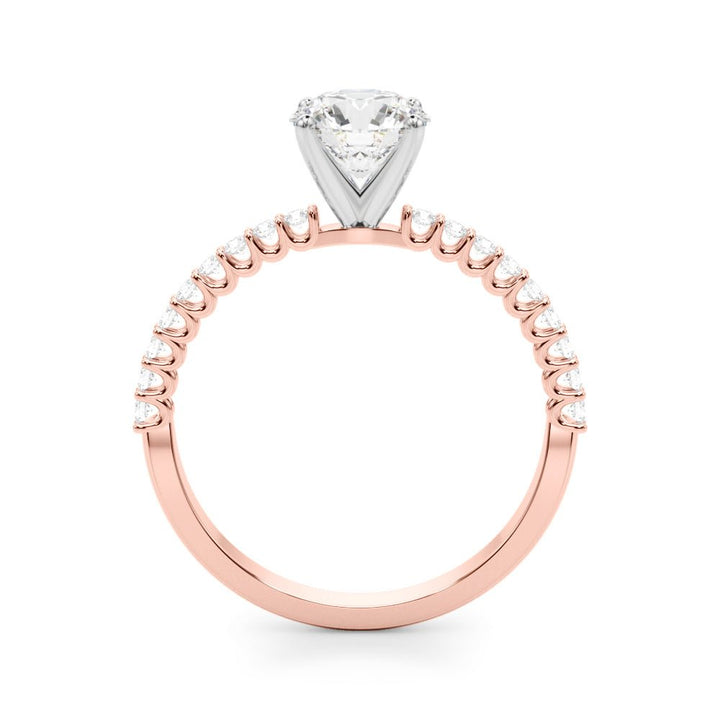 1.00CT 14K Round Brilliant Cut Diamond With Side Diamonds - Engagement rings - Design Jewellers Edmonton