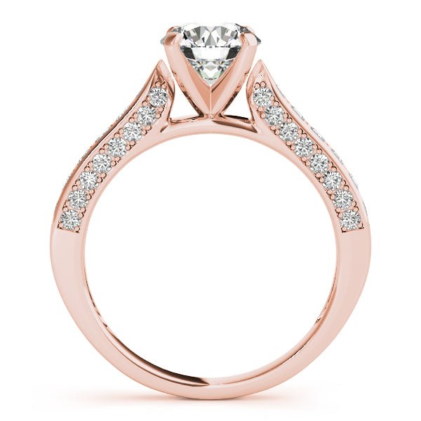 1.00CT 14K Round Brilliant Cut Diamond With Side Diamonds - Engagement rings - Design Jewellers Edmonton