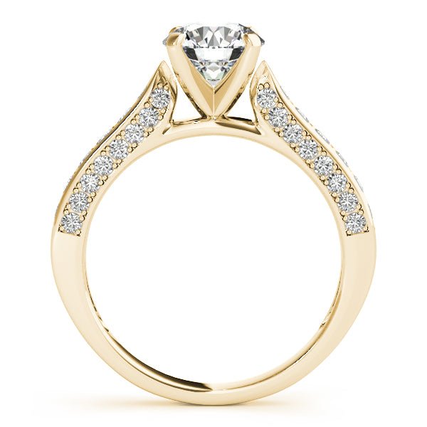 1.00CT 14K Round Brilliant Cut Diamond With Side Diamonds - Engagement rings - Design Jewellers Edmonton