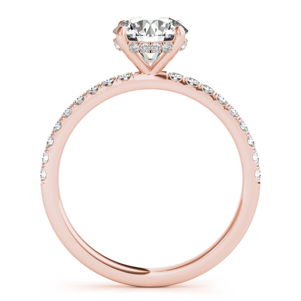 1.00CT 14K Round Brilliant Cut Diamond With Side Diamonds - Engagement rings - Design Jewellers Edmonton