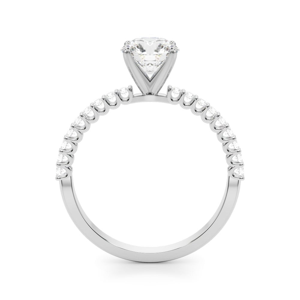 1.00CT 14K Round Brilliant Cut Diamond With Side Diamonds - Engagement rings - Design Jewellers Edmonton
