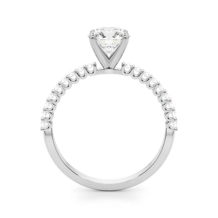 1.00CT 14K Round Brilliant Cut Diamond With Side Diamonds - Engagement rings - Design Jewellers Edmonton