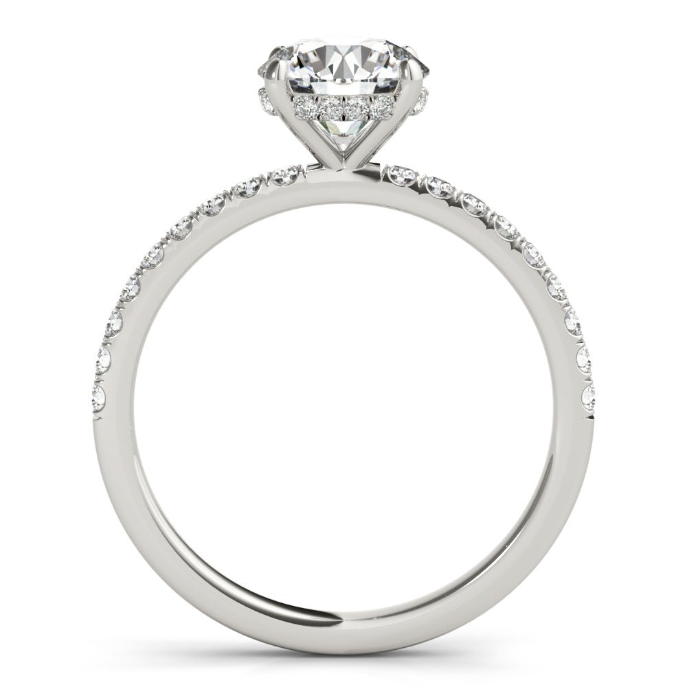 1.00CT 14K Round Brilliant Cut Diamond With Side Diamonds - Engagement rings - Design Jewellers Edmonton