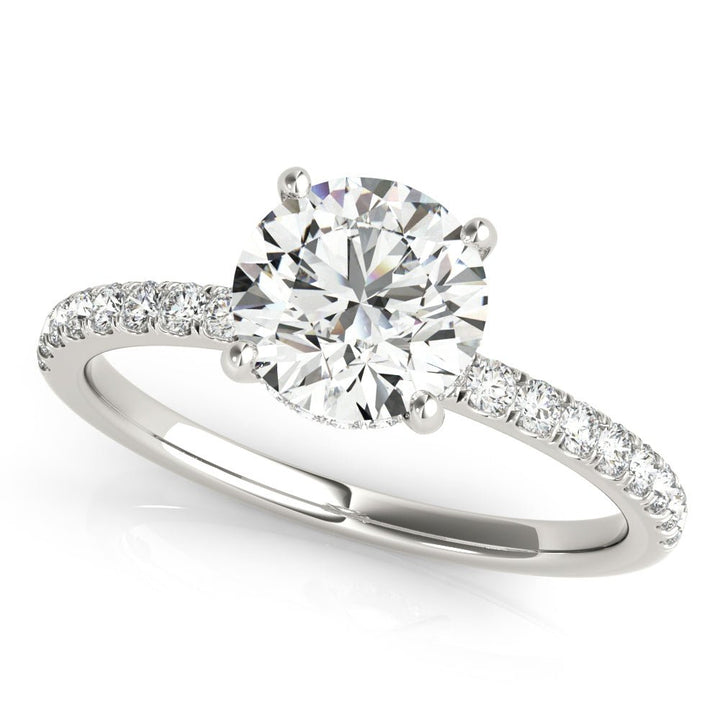 1.00CT 14K Round Brilliant Cut Diamond With Side Diamonds - Engagement rings - Design Jewellers Edmonton