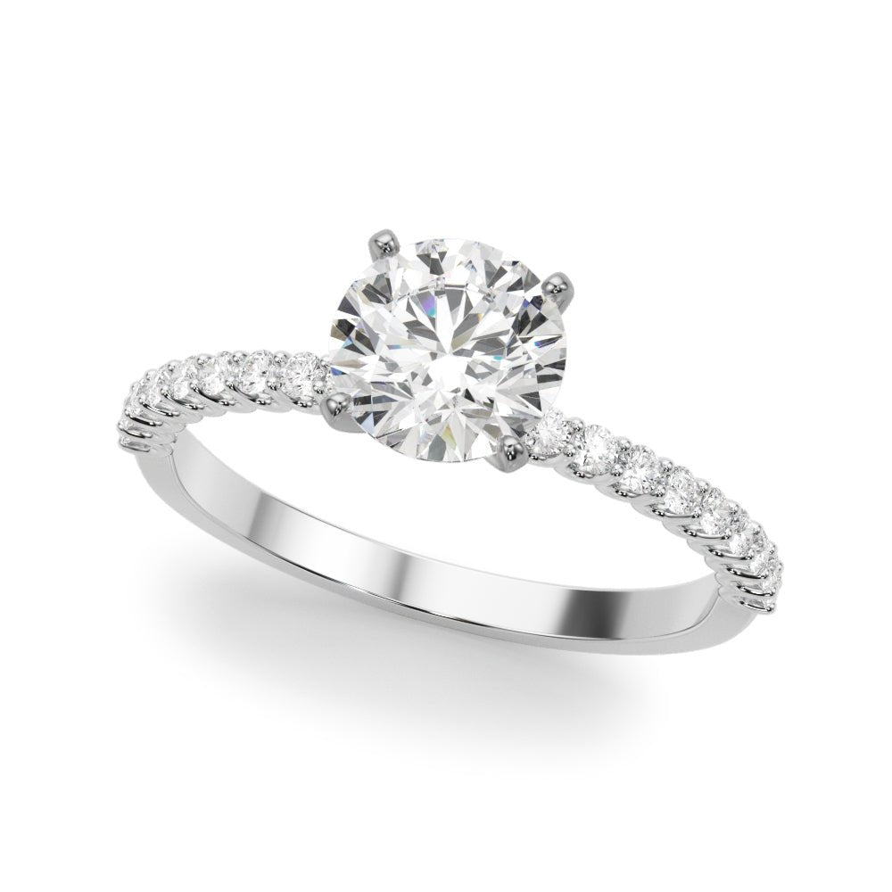 1.00CT 14K Round Brilliant Cut Diamond With Side Diamonds - Engagement rings - Design Jewellers Edmonton