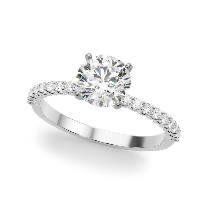 1.00CT 14K Round Brilliant Cut Diamond With Side Diamonds - Engagement rings - Design Jewellers Edmonton