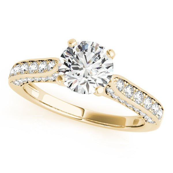 1.00CT 14K Round Brilliant Cut Diamond With Side Diamonds - Engagement rings - Design Jewellers Edmonton