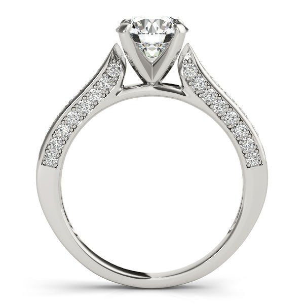 1.00CT 14K Round Brilliant Cut Diamond With Side Diamonds - Engagement rings - Design Jewellers Edmonton