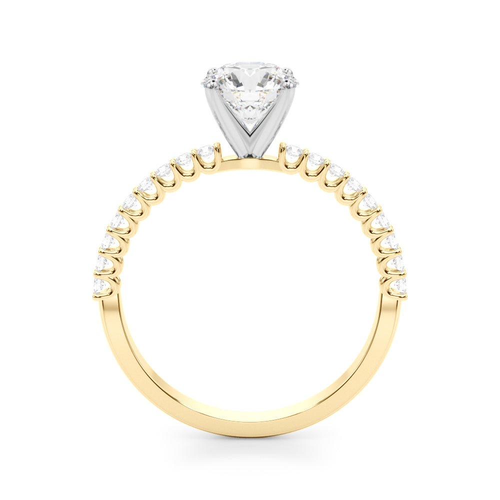 1.00CT 14K Round Brilliant Cut Diamond With Side Diamonds - Engagement rings - Design Jewellers Edmonton