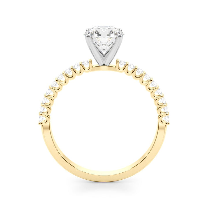 1.00CT 14K Round Brilliant Cut Diamond With Side Diamonds - Engagement rings - Design Jewellers Edmonton