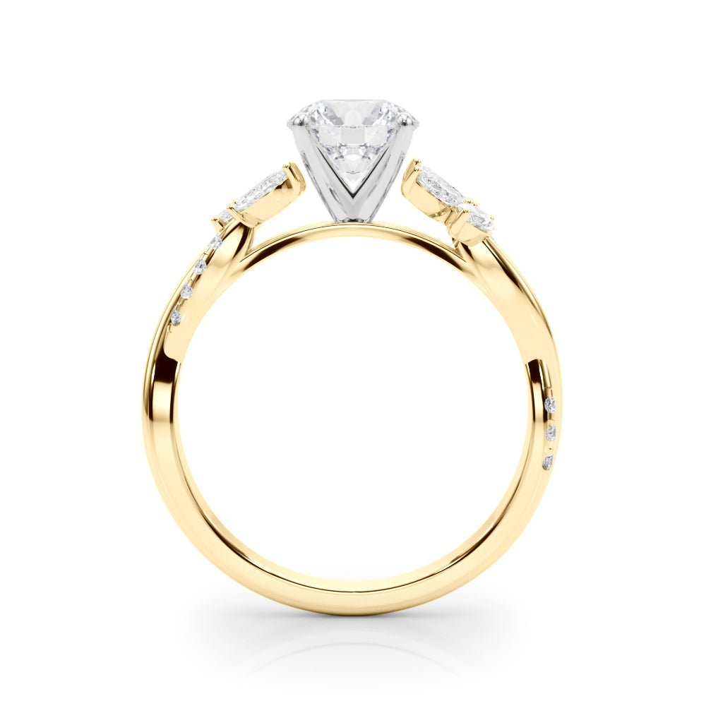 1.00CT 14K Round Brilliant Diamond 3 Row Ring Design Accented With Baguette and Round Cut Diamonds - Luxury Rings - Design Jewellers Edmonton