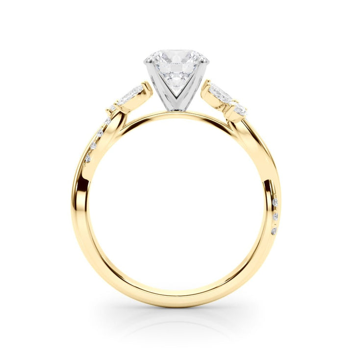 1.00CT 14K Round Brilliant Diamond 3 Row Ring Design Accented With Baguette and Round Cut Diamonds - Luxury Rings - Design Jewellers Edmonton