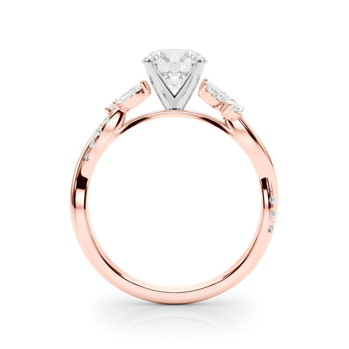 1.00CT 14K Round Brilliant Diamond 3 Row Ring Design Accented With Baguette and Round Cut Diamonds - Luxury Rings - Design Jewellers Edmonton