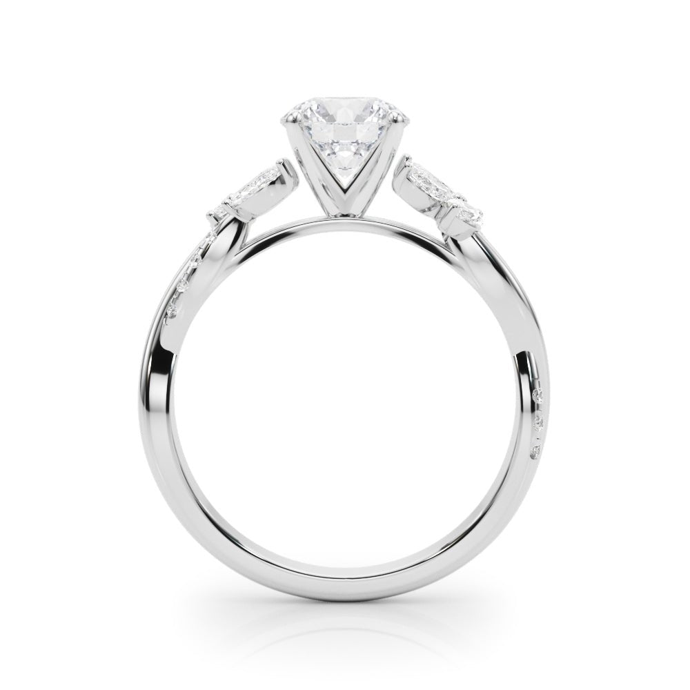 1.00CT 14K Round Brilliant Diamond 3 Row Ring Design Accented With Baguette and Round Cut Diamonds - Luxury Rings - Design Jewellers Edmonton