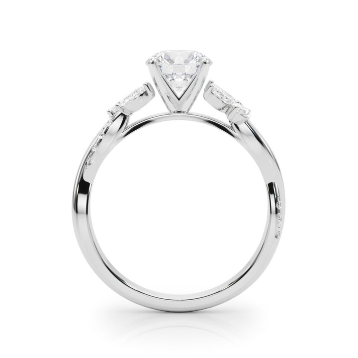 1.00CT 14K Round Brilliant Diamond 3 Row Ring Design Accented With Baguette and Round Cut Diamonds - Luxury Rings - Design Jewellers Edmonton