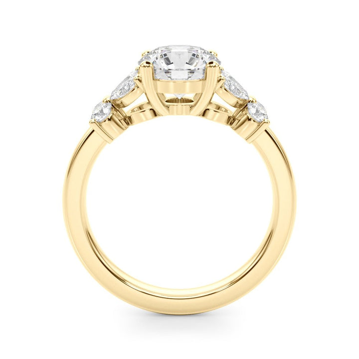 1.00CT 14K Round Brilliant Diamond Design With Marquise and Round Brilliant Accented Shoulders - Engagement rings - Design Jewellers Edmonton