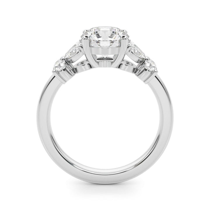 1.00CT 14K Round Brilliant Diamond Design With Marquise and Round Brilliant Accented Shoulders - Engagement rings - Design Jewellers Edmonton