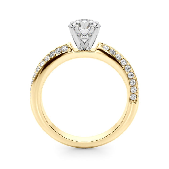 1.00CT 14K Round Brilliant Diamond Ring Accented With a Multi - Row of Round Diamonds - Luxury Rings - Design Jewellers Edmonton