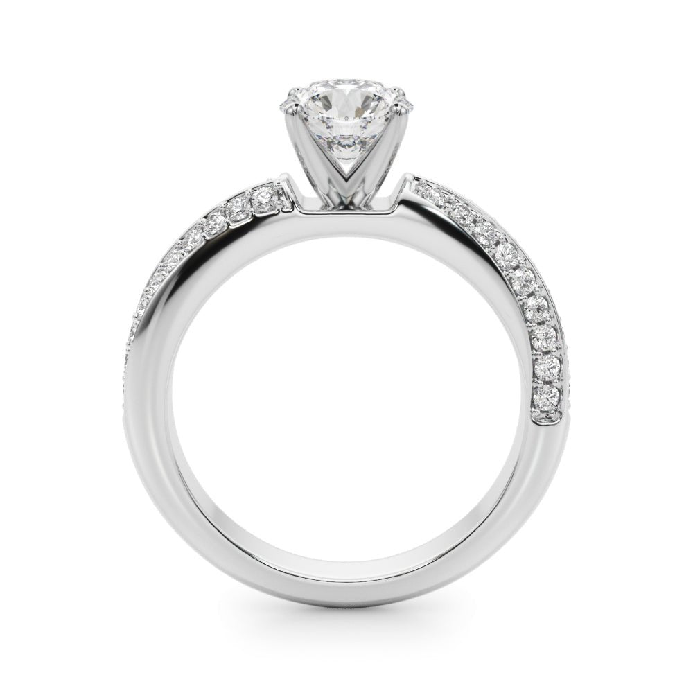 1.00CT 14K Round Brilliant Diamond Ring Accented With a Multi - Row of Round Diamonds - Luxury Rings - Design Jewellers Edmonton