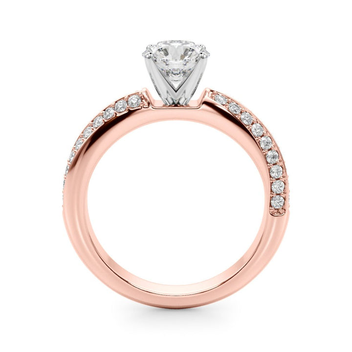 1.00CT 14K Round Brilliant Diamond Ring Accented With a Multi - Row of Round Diamonds - Luxury Rings - Design Jewellers Edmonton