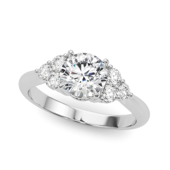1.00CT 14K Round Brilliant Multi Stone Low Set Diamond Ring Design - Luxury Rings - Design Jewellers Edmonton