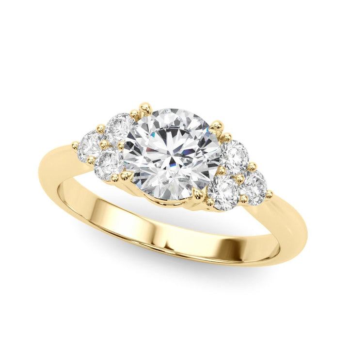 1.00CT 14K Round Brilliant Multi Stone Low Set Diamond Ring Design - Luxury Rings - Design Jewellers Edmonton